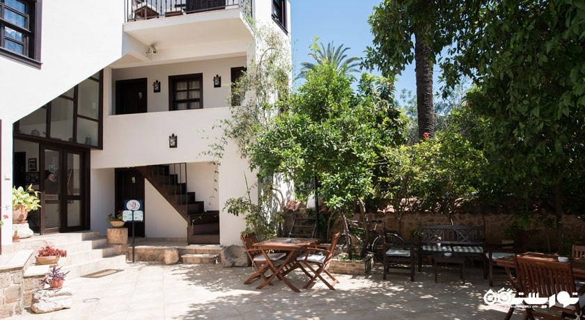 محوطه فضای باز و ساختان هتل